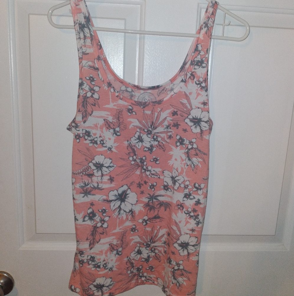 Pink and Floral Tank Top